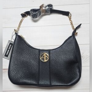Alexis Bendel Sleek Shoulder Everyday Black Handbag w/ Chain Strap New With Tags
